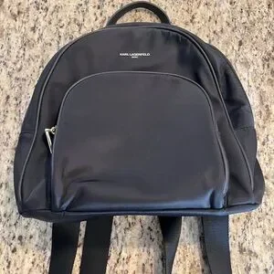 Karl Lagerfeld Elegant Black Backpack with Silver Details Karl Lagerfeld | Bags | Karl Lagerfeld Elegant Black  main image 4